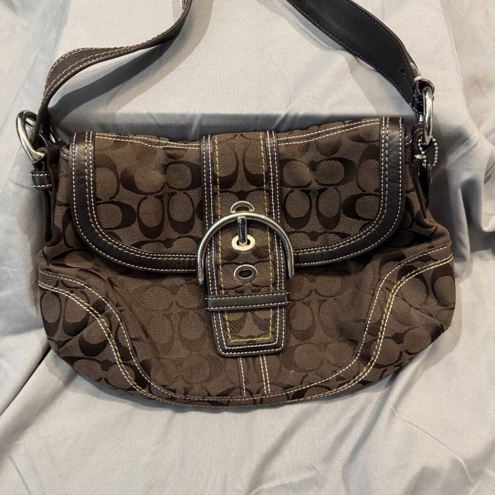 Coach 10297 Medium Vintage Soho Brown Signature C Canvas Shoulder Bag - Picture 3 of 8